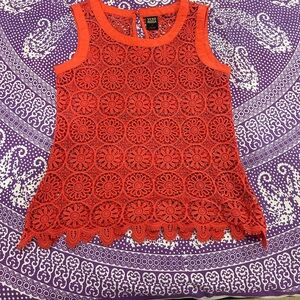 EUC Vero Moda orange see through knit top